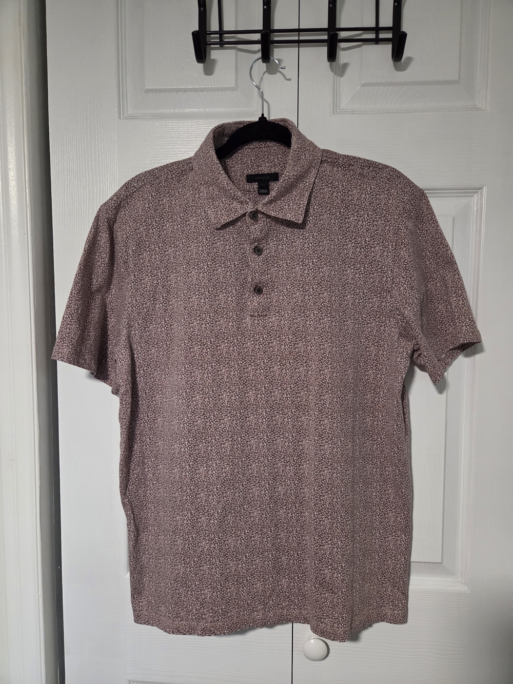 RW&CO. Men's Short Sleeve Polo in Mauve Speckle